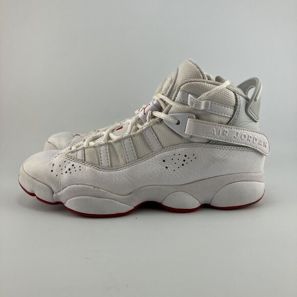 Nike Air Jordan 6 Rings GS Youth Size 6 Sneaker White Mystic Hibiscus 323419-116 - Picture 4 of 8